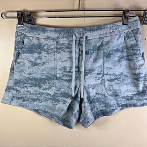Athleta Farallon Tie Dye Comfy Womens Shorts Size‎ Large Pockets Athleisure Blue